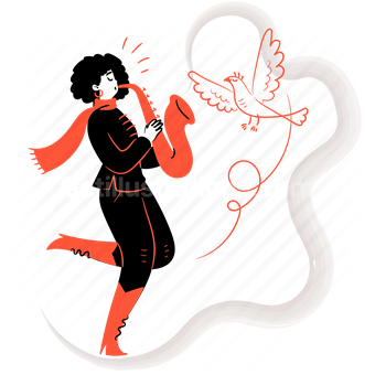 sax, saxophone, music, instrument, jam, bird, woman